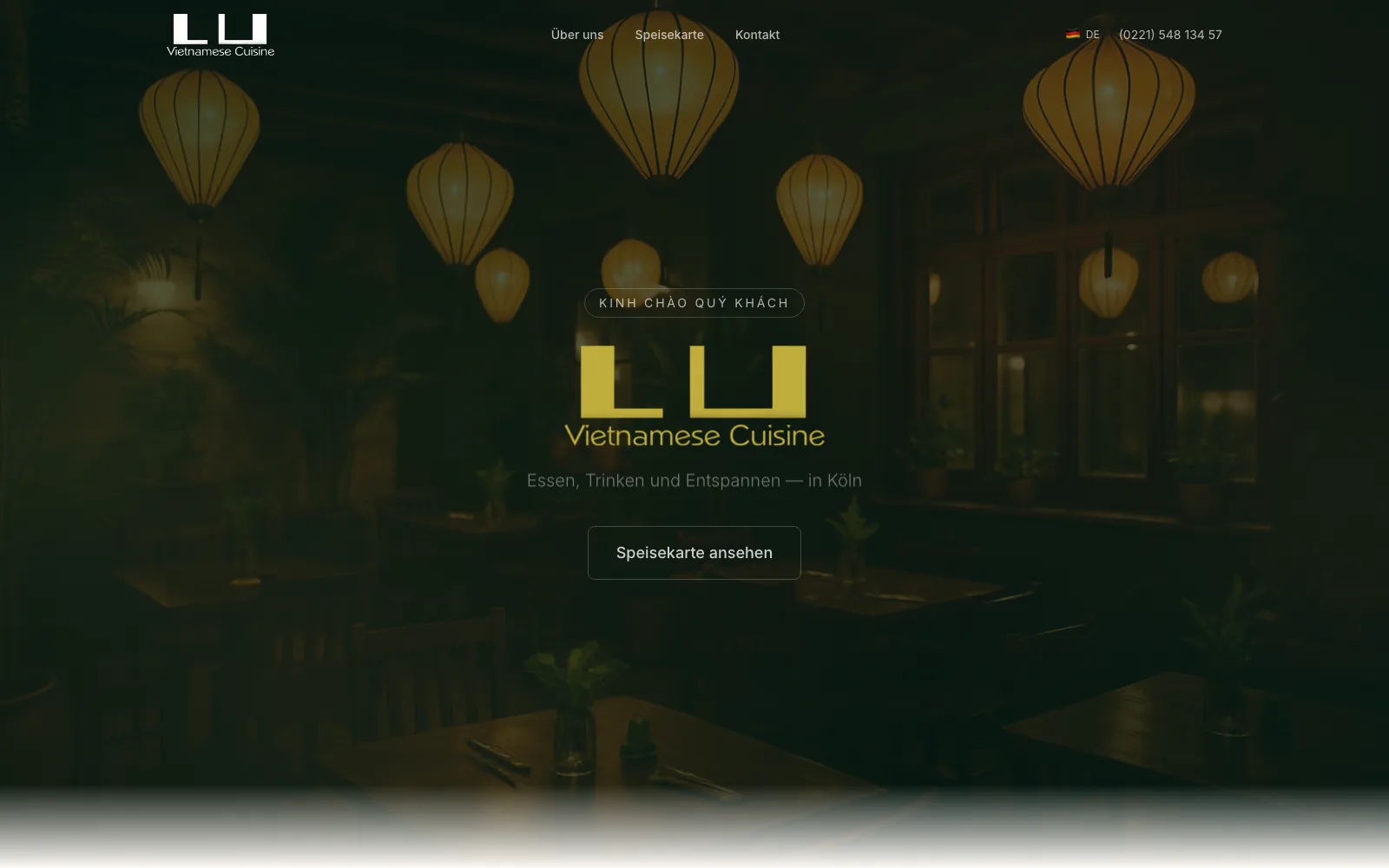 Websiteprojekt: LU – Vietnamese Cuisine Köln